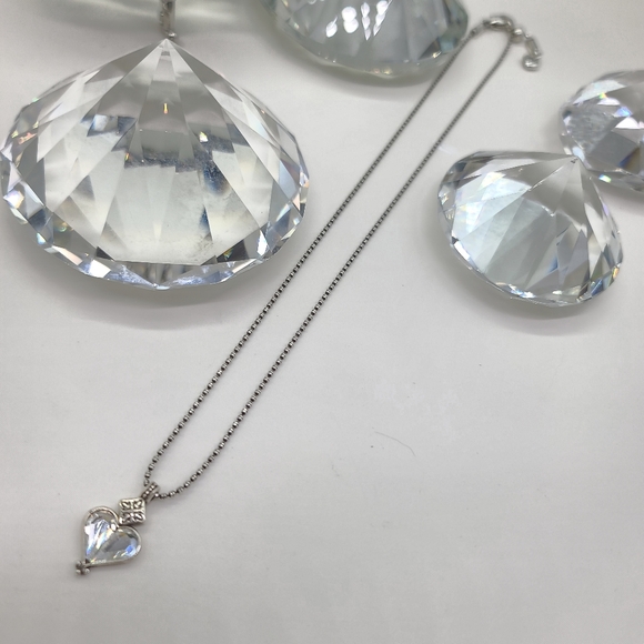 $56 Brighton "Maharani" Petite Faceted Swarovski Heart Pendant! Reversible ❤️ - Picture 3 of 10